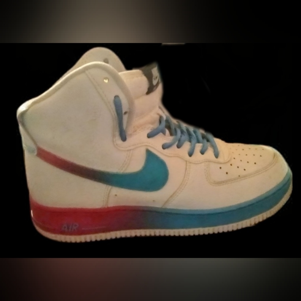 JORDAN™️ AF1 RARE! Orange & Sky Blue 🔥Hot🔥 Like New Sz 8 (mens) 9 (Women's)
